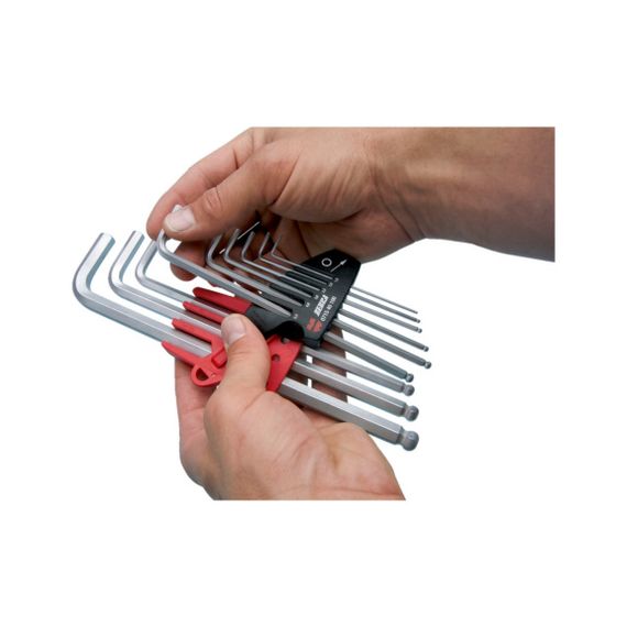 Набір ключів Г-подібних HEX з кулькою, подовжених, 9 шт., ZEBRA | Зображення 3