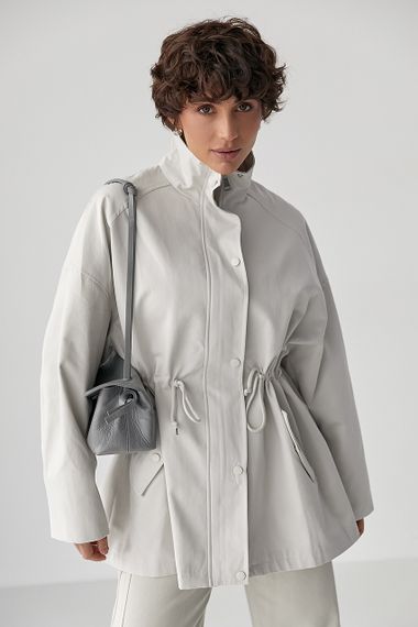 Жіноча вітровка-парка  на блискавці - світло-сірий цвет, M (є розміри) | Зображення 4