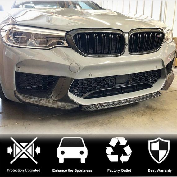 Накладка на передній бампер Lip V5 (для M5 F90 2017-2020, Карбон) для BMW 5 серія G30/31 рр | Зображення 2
