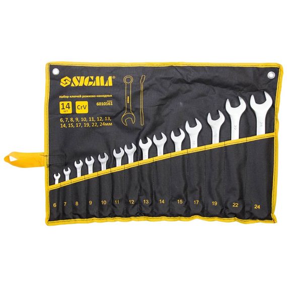 Ключі ріжково-накидні Sigma 14 шт 6-24 мм CrV satine (тк чохол) (6010161)