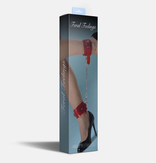 Поножи Feral Feelings - Ankle Restraints Red Trasparent | Зображення 1