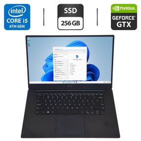 Мобільна робоча станція Dell XPS 15 9550 / 15.6" (1920x1080) IPS / Intel Core i5-6300HQ (4 ядра по 2.3 - 3.2 GHz) / 12 GB DDR4 / 256 GB SSD / nVidia GeForce GTX 960M, 2 GB GDDR5, 128-bit / WebCam б/в