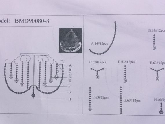 Люстра стельова кришталева з пультом 25487 Хром 49х63х63 см. | Зображення 8