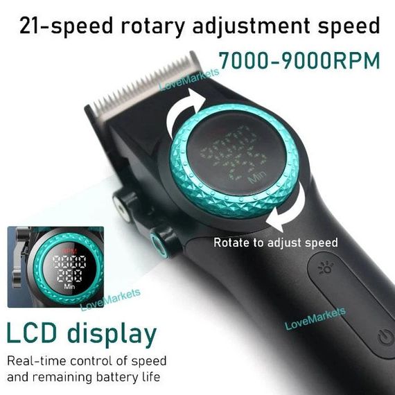 Комплект VGR V-051 машинка для стрижки з потужним акумулятором 2500 мАг, LED-дисплеєм та 4 насадками для стрижки волосся довжиною від 3 до 12 мм (47860-VGR 3 IN 1_4331) | Зображення 9