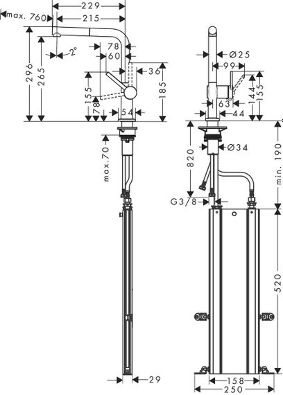 Змішувач Hansgrohe Talis M54 для кухонної мийки 72809000 (72809000) | Зображення 3