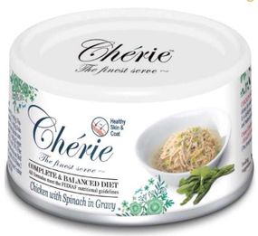 Вологий корм для котів з куркою Cherie Complete & Balanced Chicken With Spinach, 80 гр