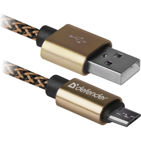 Дата кабель USB 2.0 AM to Micro 5P 1.0m USB08-03T gold Defender (87800) (87800)