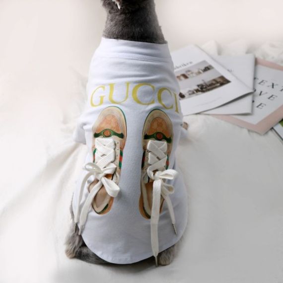 Брендовая футболка для собак Gucci Sandals White | Стильная одежда для питомцев | Зображення 4