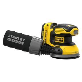Шлифовальная машина Stanley эксцентриковая аккумуляторная FatMax, безщеточная,Li-Ion 18В,2Ah, 125 мм, 12000 об/мин (SFMCW220D1S)