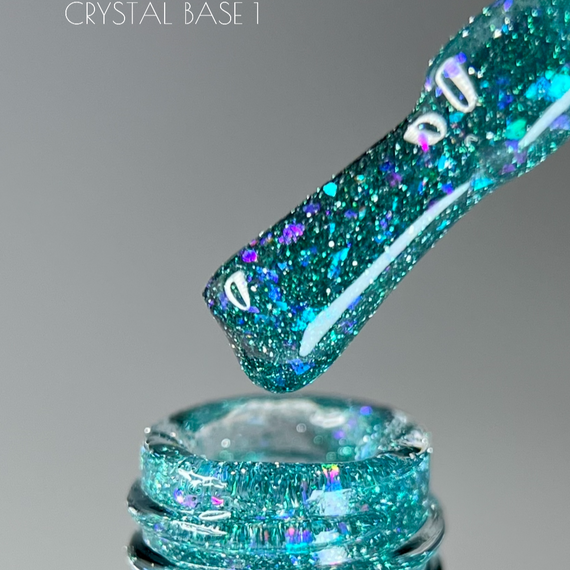 Світловідбивна база Crooz Crystal Base №01 (зелена з блиском) 8мл | Зображення 2
