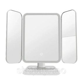 Тройное LED-зеркало для макияжа KAR193 складное аккумуляторное белое