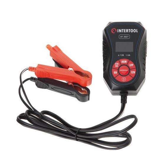 Зарядний пристрій 6/12 В, 1,5 А, 1,2-40 Аг, зимовий режим зарядки, дисплей, з мікропроцесором INTERTOOL | Зображення 1