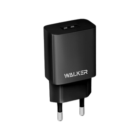 Зарядний пристрій мережевий USB 2,1А чорний WALKER WH-26