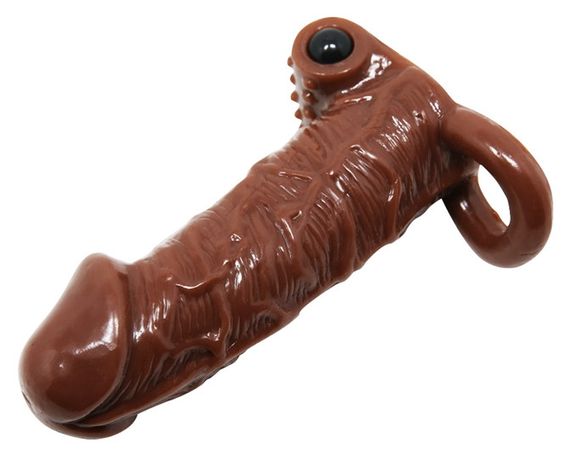 Насадка - презерватив с вибрацией Brave Man, BI-016011 ( коричневая ) sexstyle | Зображення 4