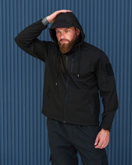Куртка Softshell преміум з мікрофлісом чорна | Зображення 5