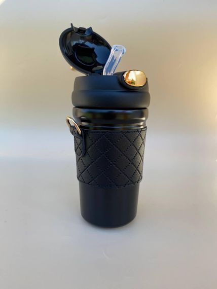 Термос непроливайка поїльник з трубочкою 480мл Чорний | Зображення 8