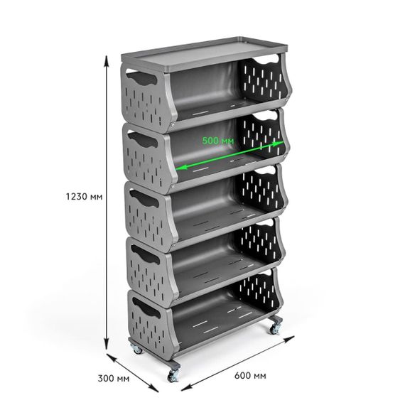 Стелаж універсальний для зберігання п'ятиярусний 60х30х123см SW-00002261 | Зображення 2