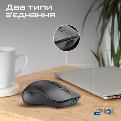Мышка Promate Samo Wireless/Bluetooth Black (samo.black) | Зображення 4