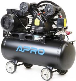 Компресор Apro 2.2 кВт ресивер 50 л двоциліндровий масляний з ременем 402 л/хв 8 бар 2 виходи