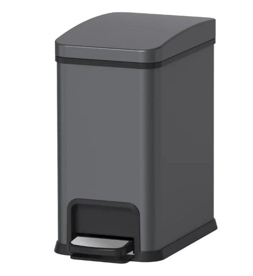 Відро для сміття Koer TC-010108-07 з плавним закриттям, прямокутне, 8 л, графіт (KR5591)