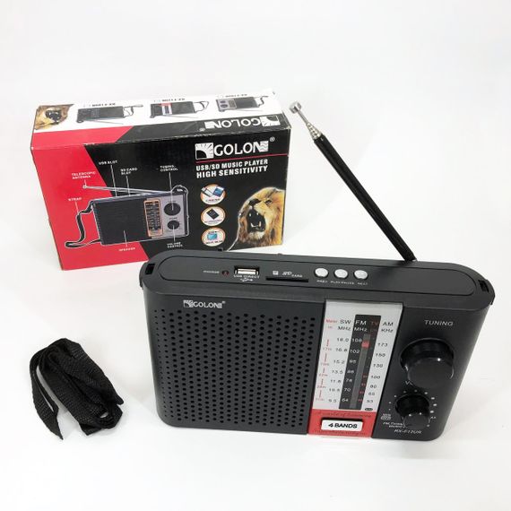 Радіоприймач переносний GOLON RX F12 AM/FM/SW, Радіоприймач am fm, Радіо переносне фм. Колір: чорний | Зображення 5