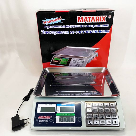 Електронні ваги для торгівлі з показником 50кг Matarix MX-414, Ваги для торгівлі з дисплеєм NZ-51 | Зображення 3