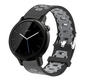 Спортивний ремінець Primo Perfor Classic для годинника Motorola Moto 360 2nd gen (42 mm ) - Black&Grey