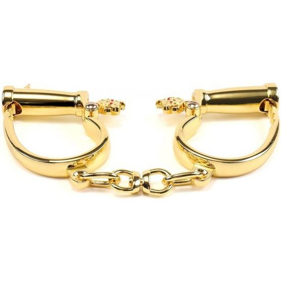 Наручники з коротким ланцюжком, металеві, золоті sexstyle | Зображення 2