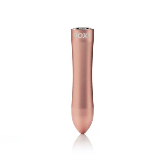 Потужна віброкуля DOXY ROSE GOLD у металевому кейсі, ультрагладенька, 7 режимів Sex Aura