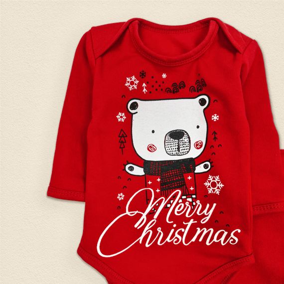 Детский праздничный комплект с начесом Christmas Bear | Зображення 1