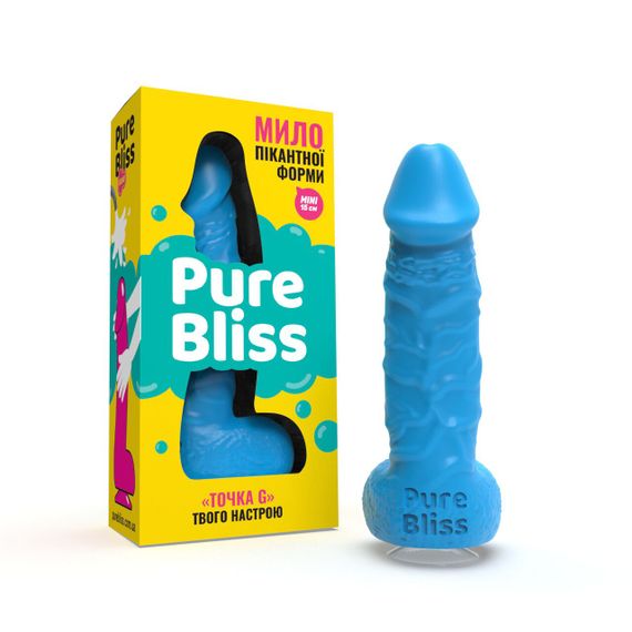 Крафтове мило-член із присоскою Pure Bliss MINI Blue, натуральне | Зображення 1
