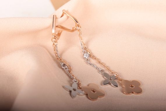 Сережки из белого и красного золота | Зображення 7