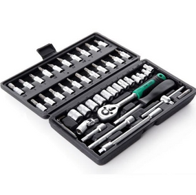 Набір насадок 90T 1/4"; 1/2" CrV 46 шт СИЛА