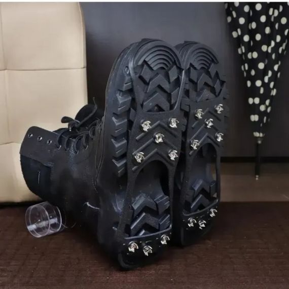 Антиковзаюча знімна накладка на підошву взуття від ожеледиці на 8 шипів Гумові льодоходи з металевими шипам