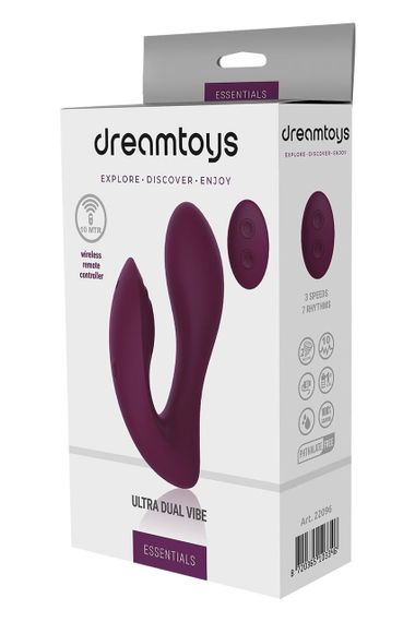 Вібратор подвійний стимуляцією з пультом керування Dream Toys Essentials Ultra Dual Vibe, фіолетовий Sex Aura | Зображення 4