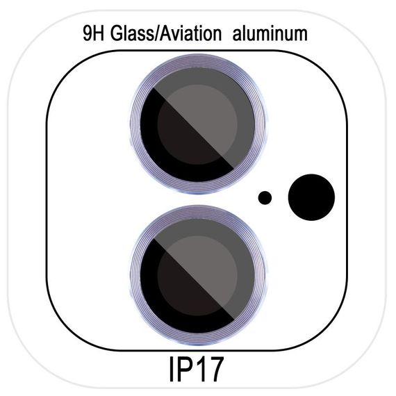 Защитное стекло Metal Classic на камеру (в упак.) для Apple iPhone 17 (6.3") Голубой / Light Blue