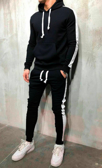 Костюм Лампас весна черно-белый S L