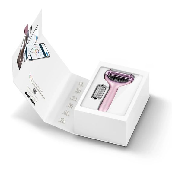Электронный роллер для лица и тела с микроиглами GESKE MicroNeedle Face&Body Roller 8в1 gray, Розовый | Зображення 8