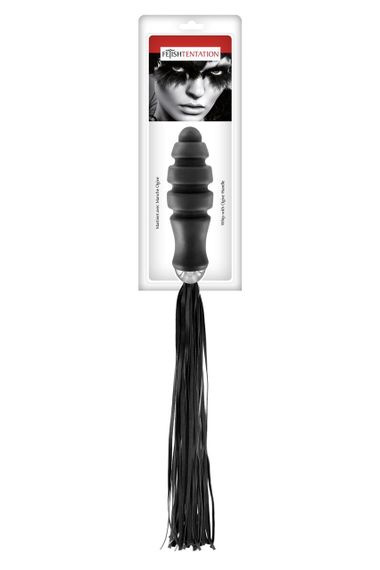 Флоггер с ручкой для проникновения Fetish Tentation Whip with Ogive Handle | Зображення 1