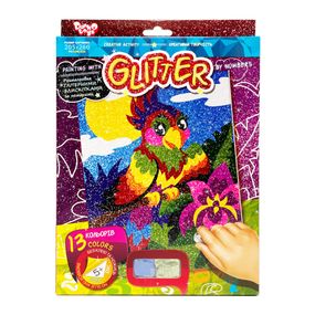 Раскраска глиттерными блестками по номерам "Попугай" РГН-02-04 мини 20,5х26 см