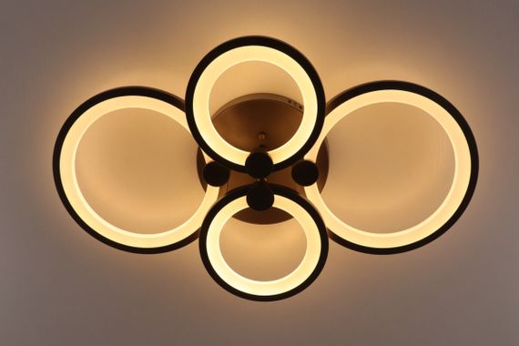 Люстра світлодіодна стельова LED світильник для квартири на стелю лед з пультом 25587 Коричневий 10х62х39 см.