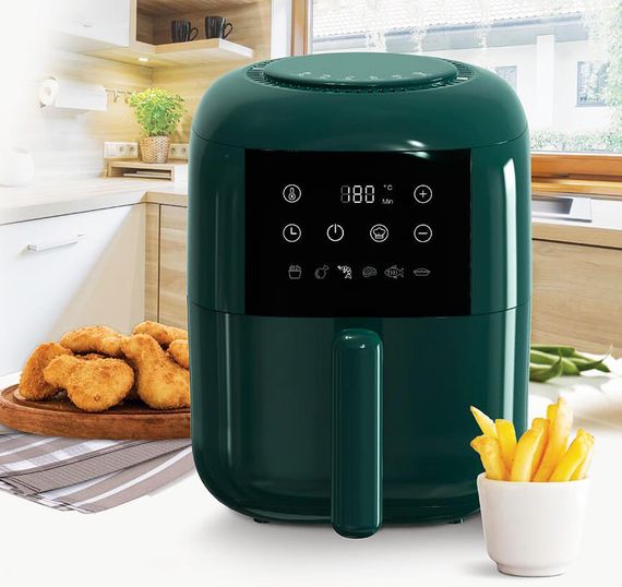 Аеро фритюрниця безмасляна Maestro MR-755 мультипіч Air Fryer Kitchen 1200 Вт 3л 6 програм Зелена | Зображення 1