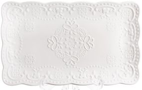 Блюда сервіровочні порцелянові (набір 2 штуки) "Біле Мереживо" 30х19см