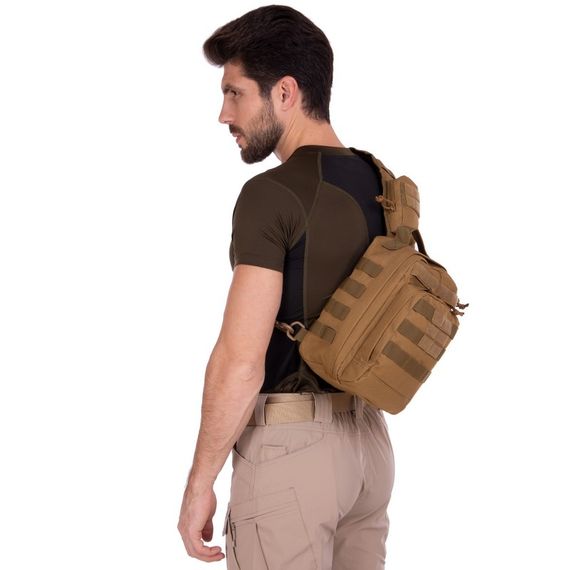 Сумка-слінг тактична з однією лямкою SILVER KNIGHT TY-115 (29х20х11см) 6л Койот | Зображення 9