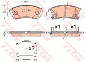 Гальмівні колодки дискові HYUNDAI/SUZUKI I10/SX4/Vitara F 13, TRW (GDB3618)