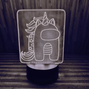 Акриловый светильник-ночник Among Us единорог белый tty-n000176