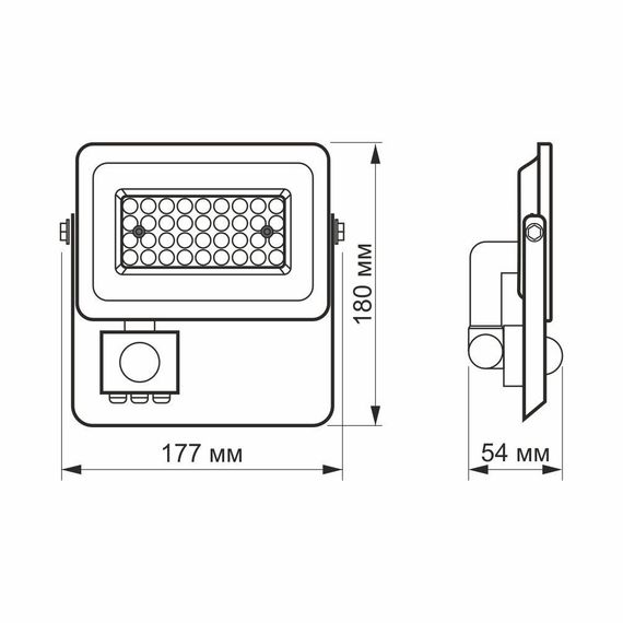 Світлодіодний прожектор VIDEX F2e 30W 5000K з датчиком руху та освітленості | Зображення 7