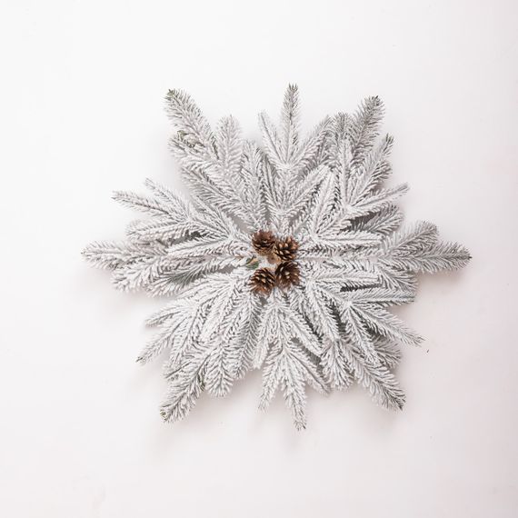 Штучний підсвічник вінок Новорічний з декором засніженим на 1 свічку SOK-O-4 | Зображення 1