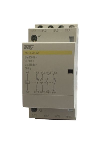 Контактор модульний КМ-2-20-22 20А 230AC 2NO-2NC 4р 2мод. Ny95503869 | Зображення 1
