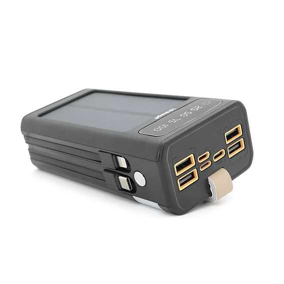 Power bank Linkage LKP-46, Solar 30000mAh, 22.5W, Кабелi Туре-С+Lighting, 0.70 kg, Black, Box